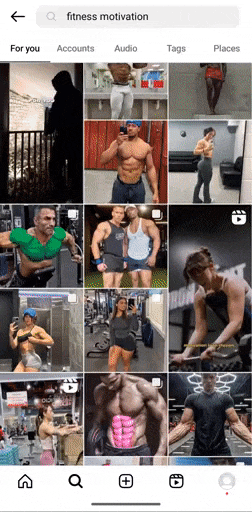 Instagram screencap of fitness reels
